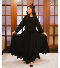 Plane Georgette Black maxi