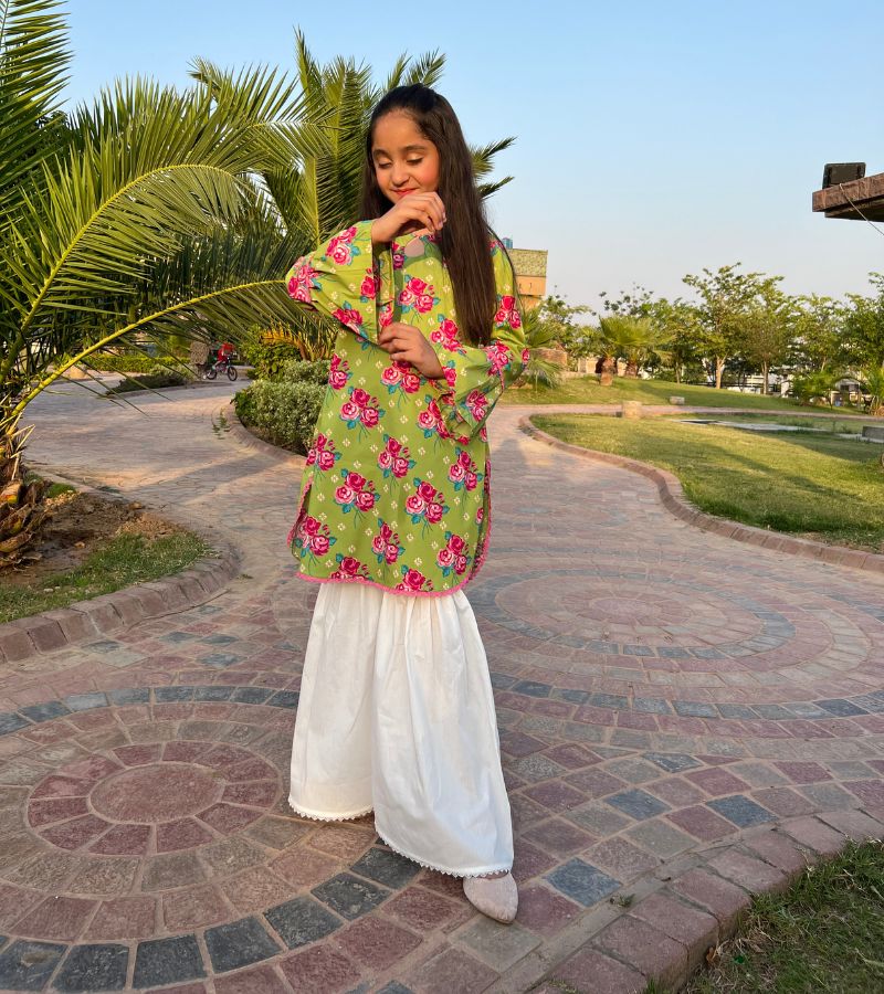 Printed shirt and gharara (SFSG-23-045)